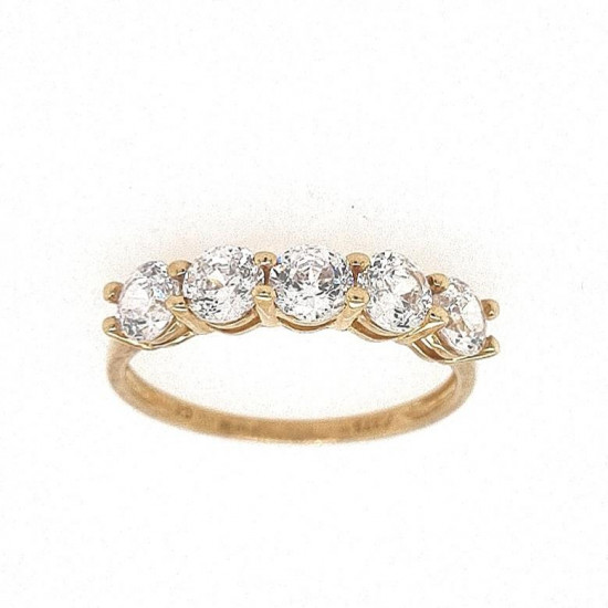 Pre Owned 9ct 5 CZ Et Style Ring ZK667