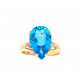 Pre Owned 14ct Blue Topaz and Diamond Ring ZL160 Pre Owned 14ct Blue Topaz and Diamond Ring ZL160