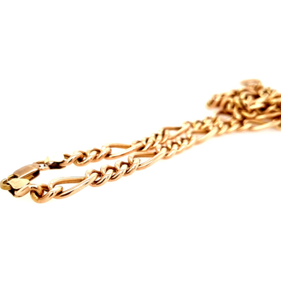 Pre Owned 9ct Rose Hollow Link Figaro Chain ZL848 Pre Owned 9ct Rose Hollow Link Figaro Chain ZL848