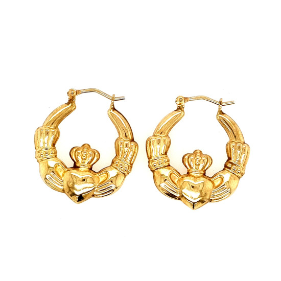 Pre Owned 9ct Cladder Hoop Earrings ZL850 Pre Owned 9ct Cladder Hoop Earrings ZL850