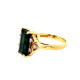 Pre Owned 18ct Green Gem Stone and diamond Ring ZM668 Pre Owned 18ct Green Gem Stone and diamond Ring ZM668