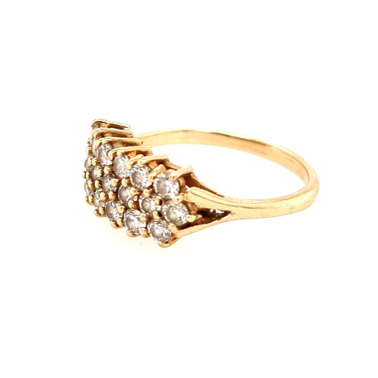 Pre Owned 9ct 3 Row Diamond Ring ZM791 Pre Owned 9ct 3 Row Diamond Ring ZM791