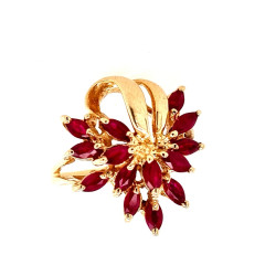 Pre Owned 9ct Red Stone Dress Ring ZN44