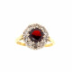 Pre Owned 18ct Garnet and Diamond Cluster Ring ZK156 Pre Owned 18ct Garnet and Diamond Cluster Ring ZK156