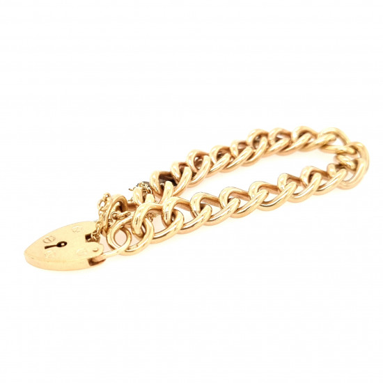 Pre Owned 9ct Curb Bracelet and Padlock ZK17 Pre Owned 9ct Curb Bracelet and Padlock ZK17